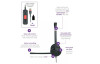 Alcatel Lucent 3MK08018AA - Aries AH 21 M II Corded Monaural Premium Headset with volume, mute and hook keys - USB-A to USB-C connector